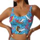 thumbnail image 1 of Balery Sharks Summer Sujetadores deportivos con espalda cruzada para mujer, acolchados, sin costuras, de alto impacto, ideales para yoga, gimnasio, entrenamiento y fitness.-Large, 1 of 8