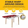 thumbnail image 4 of Red Christmas Table Cloths for 3 Foot Rectangle Tables, Snowman Xmas Tree Winter Snowflake Patio Waterproof Elastic Fitted Tablecloths, Washable Rectangular Table Cover for Camping, 4 of 8