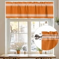 thumbnail image 7 of Farmhouse Orange Valances for Windows, 54 x 18in, White Stripe Rod Pocket Kitchen Valance Curtain Light Filtering Window Treatments for Living Room Bedroom, 1 Panel, 7 of 7