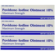 Povidine Iodine Usp First Aid Ointment For Cuts, Scrapes And Burns, 3 Count