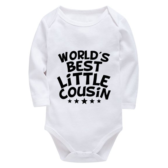 World's Best Little Cousin Baby Cotton Onesie Long Sleeve Unixex Baby Clothing White Baby Girl Rompers 6-9 Months