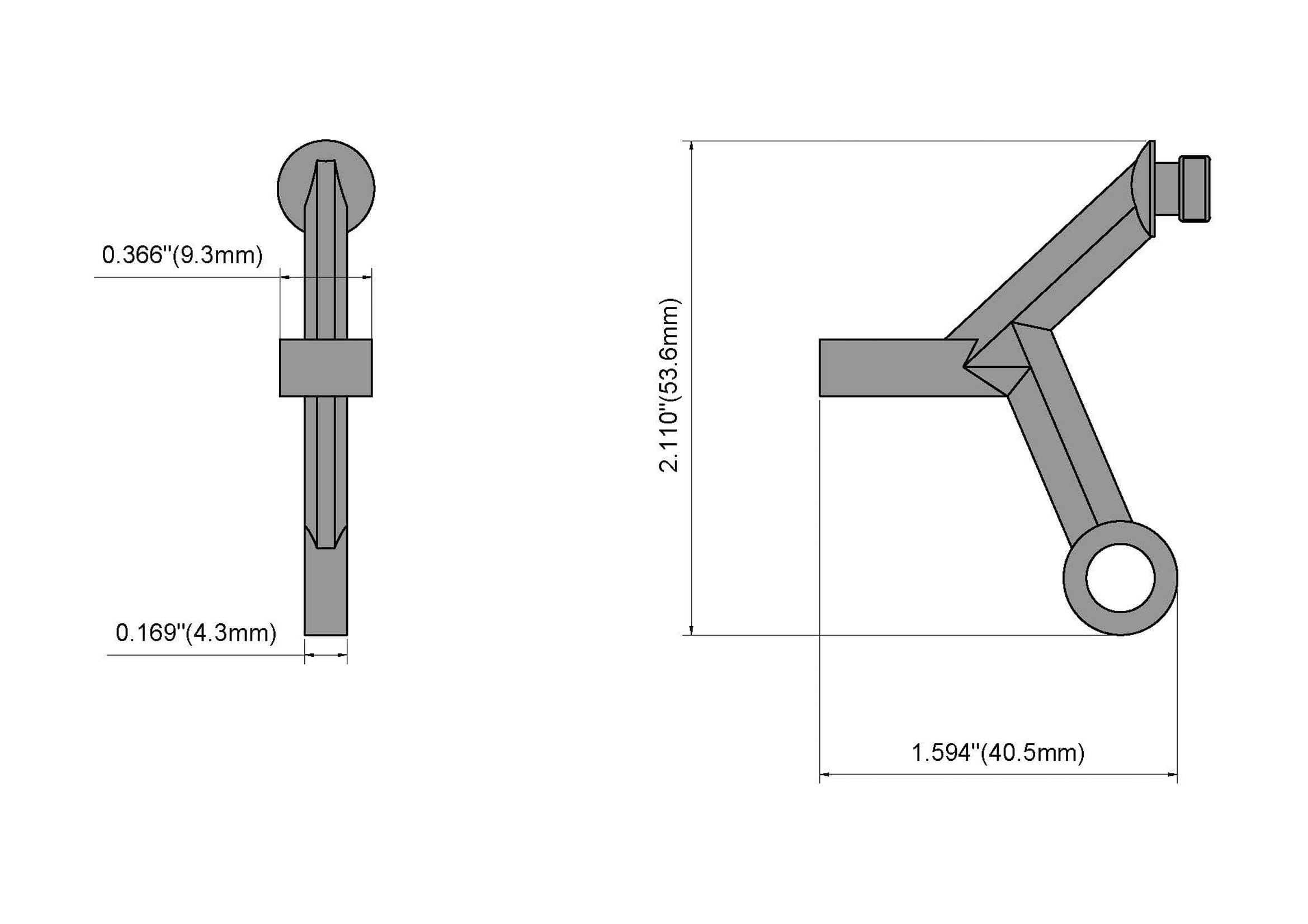 (3 pack) Hyper Tough New Hardware Hinge Pin Mounted Doorstop, White, 2.11 X 0.366 X 1.594 inch