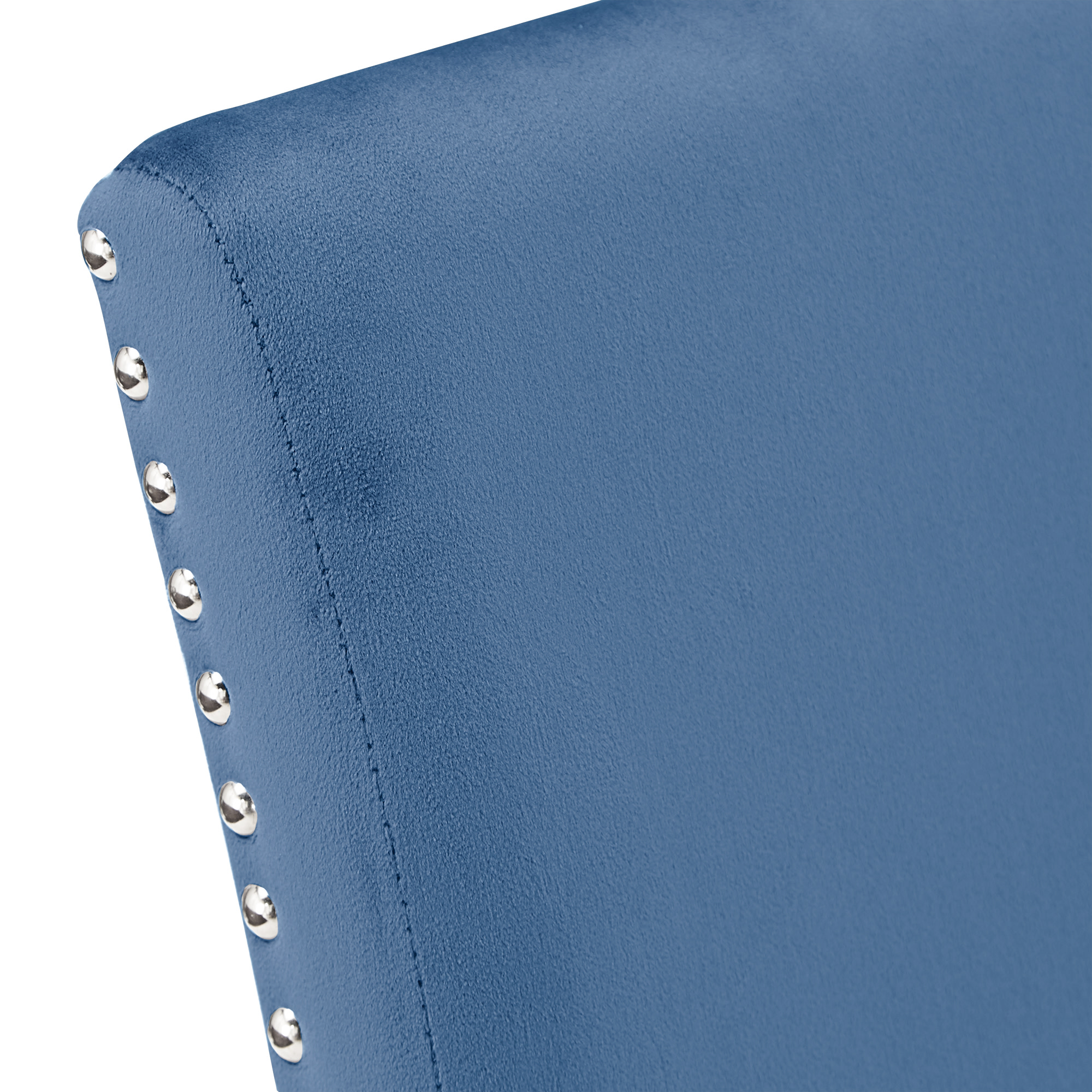 Weston Home Banford Nailhead Velvet Upholstered 26" Counter Height Chairs, Set of 2, Blue