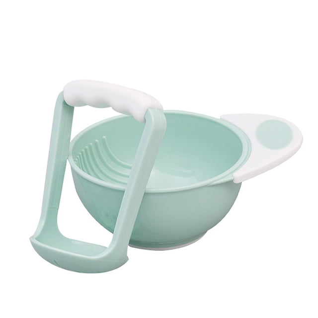 Tazón triturador de alimentos manual para bebés, tazón para puré de papas, tazón para bebés sin BPA, para viajes y uso en el hogar