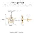 thumbnail image 4 of Rosec Jewels Lab Created Diamond Snowflake Stud Earrings for Women (Ef-Vs Quality), with Screw Back - Christmas Gift, 10K Yellow Gold, 4 of 6