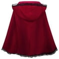 thumbnail image 4 of Christmas Hooded Cloak Red Cape Women Short Shawl Outfit Accessories for Christmas Party, 4 of 7