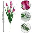 thumbnail image 2 of 6 Bundles Tulips Artificial Flowers Faux Tulip Flowers Realistic Silk Tulips Bouquets Arrangements Fake Flowers for Outside Wedding Garden Window Decor Purple 5 Heads/Bundle, 2 of 7