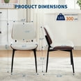 thumbnail image 3 of LIZHOUMIL Mid-Century Dining Chairs Set, PU Leather Upholstered, Walnut Back, Black Metal Legs, 3 of 9