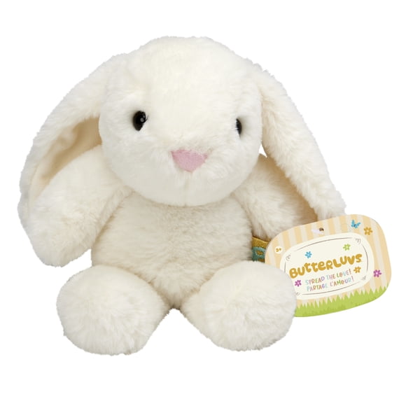 ButterLuvs 6" Super Soft Collectible Creamy White Bunny Plush - Ultra Cuddly Plush. Great Gift for any occasion.