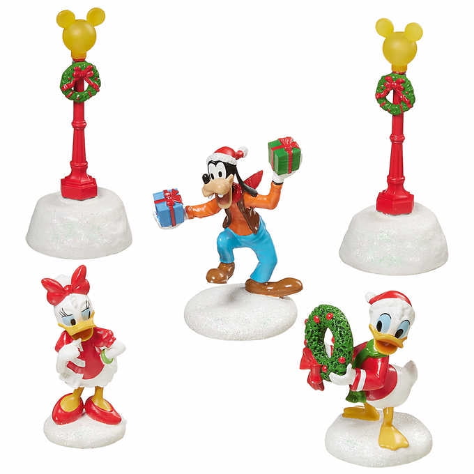 【新品】ディズニー　クリスマスビレッジ　13ピースセット　ミッキー Disney 13-Piece Holiday Village Set with Musical Indoor Characters