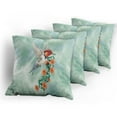 thumbnail image 5 of Ambesonne Animal Throw Pillow Cover 4 Pack, Bird with Flower Branch, 20", Orange Green, 5 of 7