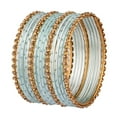 thumbnail image 6 of Efulgenz Metal Bangle Set Oxidized Crystal Bangles with Glossy Finish Textured Dotted Metal Bangles Indian Bangles for Women Bracelet Bangle Bollywood Fashion Statement Jewelry (32 Pcs), 6 of 6
