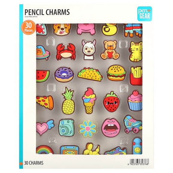 Pen+Gear Pencil Charms, Assorted Designs, 30 Count