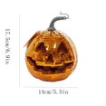 thumbnail image 3 of Halloween Sparkling Mirror Glass Pumpkin Decor High Gloss Reflective Tile Ornament Faux Stem Pumpkin Statue for Tabletop Mantel Fall Harvest Home Decoration, 3 of 7
