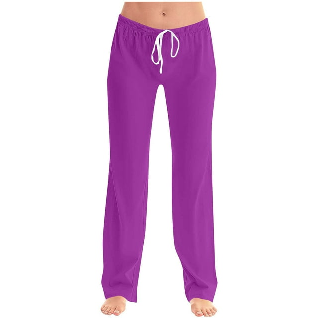 FAIWAD Pantalon de Pyjama Femme Décontracté Confortable Ample Pantalon de Maison Extensible à Cordon Bas de Pyjama Pantalon Tenue d'Intérieur