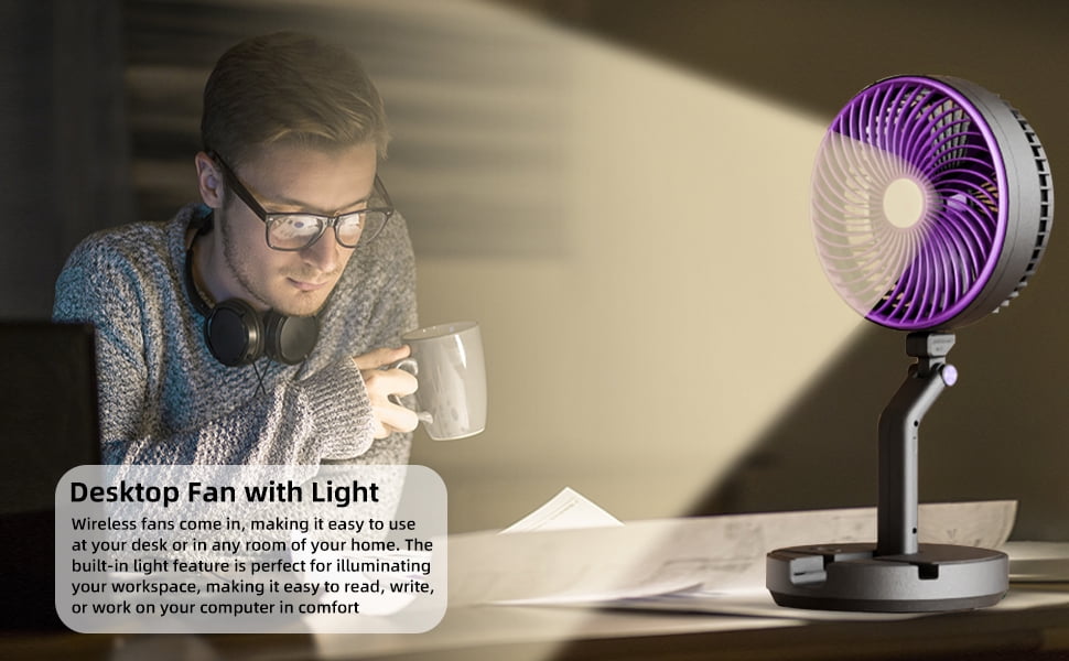 Multifunctional Electric Desktop Fan Fold Portable Home Air cooler Fan Wall Rechargeable fan