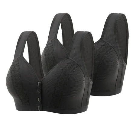 Ndbuld Savings Up to 30% off 2pc Women s Plus Size Lingerie Bra Women s Sexy Printed Front Button Underwear without Steel Ring Bra Comfortable Bra Black 42