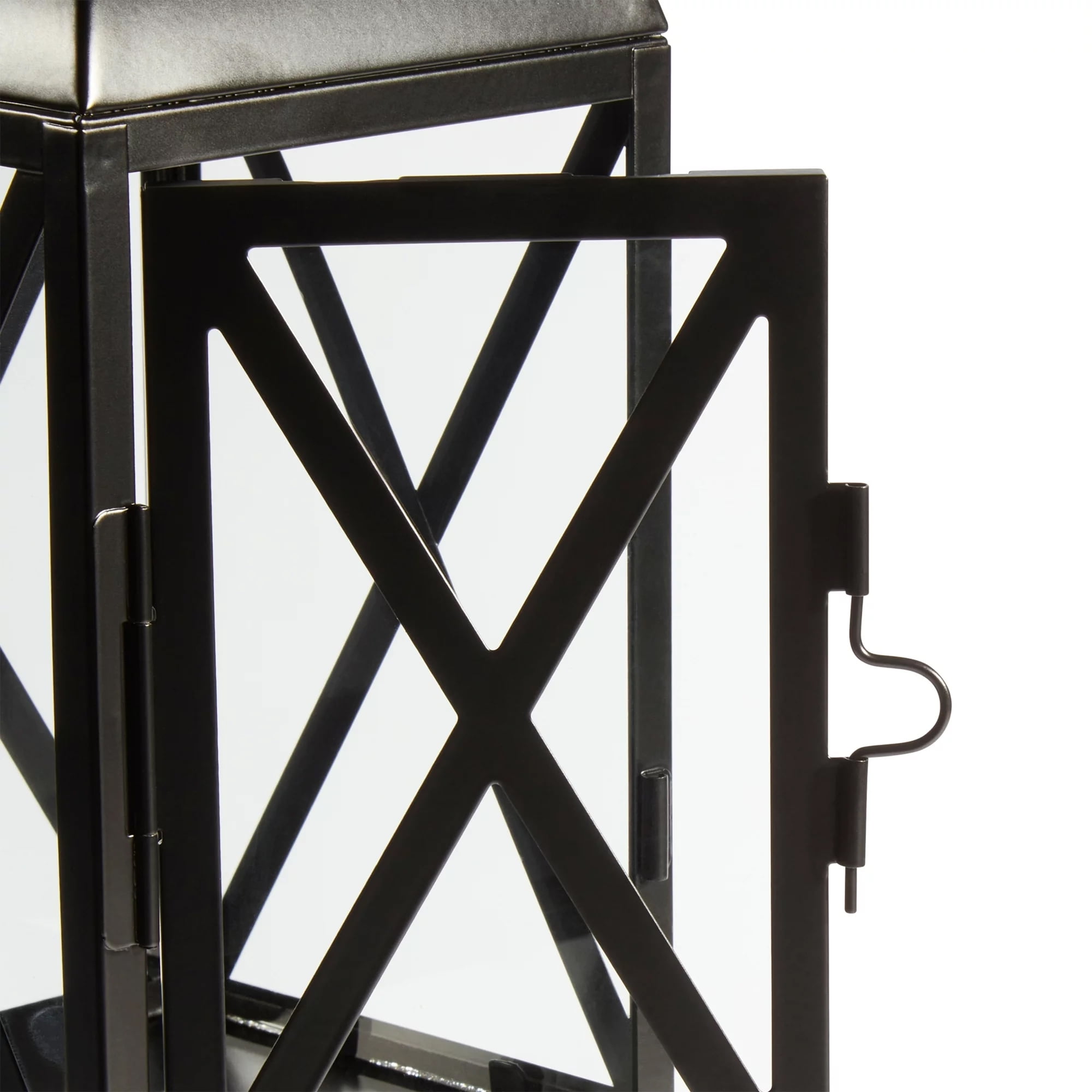 (2 pack) Mainstays Decorative Black Metal Pillar Candleholder Lantern, 14", Large