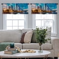 thumbnail image 3 of LALILO Kitchen Curtain Valance Skyline City Sunset Rod Pocket Window Curtain 52"x 18" Set of 2, 3 of 6