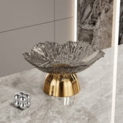Qiweii Elegant Pedestal Snack Bowl - Premium Acrylic Fruit & Candy Display Platter for Entertaining, Wedding, Centerpiece | Modern Coffee Table Decor for Living Room