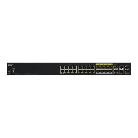 UPC: 0889728216081 | Cisco Small Business SG350X-24PV – Switch – managed – 16 x 10/100/1000 (PoE+) + 8 x 100/1000/2.5G/5G (PoE+) + 2 x combo 10 Gigabit SFP+ + 2 x 10 Gigabit SFP+ – rack-mountable – PoE+ (375 W)