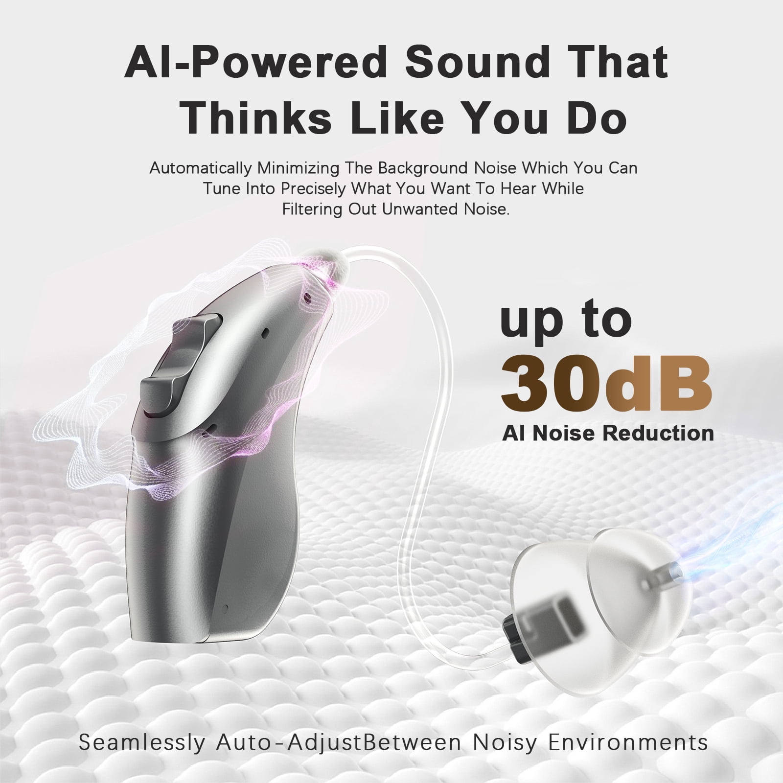 BlaidsX Neuro Rechargeable RIC Programmable Hearing Aids for Seniors and Adults, Audiogram with Bluetooth Mobile App Hearing Test Audiogram & Noise Cancellation, Dual Mic & 48 DSP Channels | USA-Made