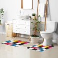 thumbnail image 6 of Yayeee Bath Rug for Bathroom Floor Non Slip Contour Fluffy Soft Absorbent Mat, 20"x24", White Checkered Pattern, 6 of 7