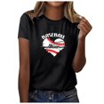 thumbnail image 2 of Meichang T-Shirts de Maman de Baseball Chemises pour Femmes T-Shirts Graphiques Amour de Maman de Baseball T-Shirts d'Été à Manches Courtes Col Ras du Cou T-Shirts Décontractés Amples Hauts Noir TTG, 2 of 4