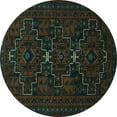 thumbnail image 1 of Ahgly Company Indoor Round Persian Turquoise Blue Traditional Area Rugs, 7' Round, 1 of 4