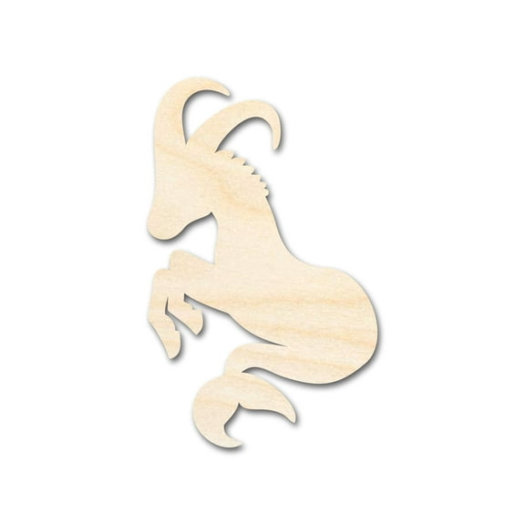 Unfinished Wood Capricorn Sea Goat Shape - Zodiac Craft - up to 46" 7" / 1/4"