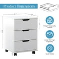 thumbnail image 2 of Office File Cabinets Farini 3-Drawer Vertical Filing Cabinet Rolling Wood Mobile File Cabinets Under Desk for Home Office with Casters (White, Fully Assembled),Metal File Cabinets, 2 of 8