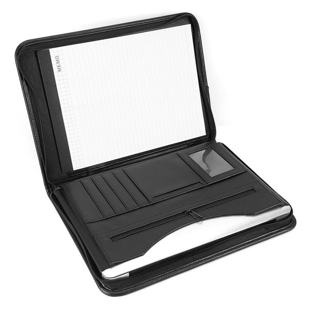 WALFRONT A4 Black Conference Business NoteBook Folder With Calculator