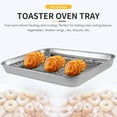 thumbnail image 3 of 9 Inch Toaster Oven Tray and Rack Set, Small Stainless Steel Baking Pan with Cooling Rack,Dishwasher Safe Baking Sheet, 3 of 6
