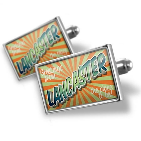Lancaster Cufflinks - Cufflinks Greetings from Lancaster, Vintage Postcard - NEONBLOND