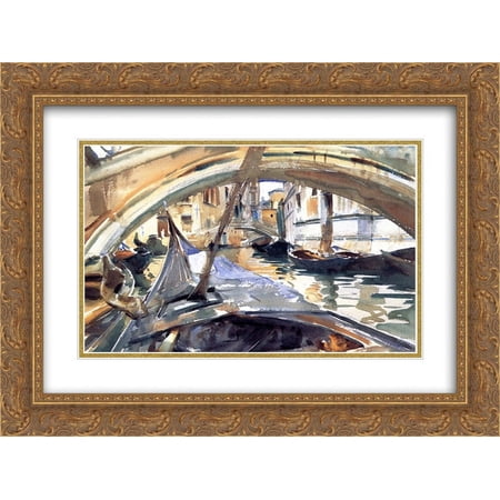 John Singer Sargent 2x Matted 24x20 Gold Ornate Framed Art Print 'Rio de Santa Maria Formosa'