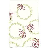 Simply Daisy 18" x 30" Simple Wreath Holiday Geometric Print Kitchen Towel