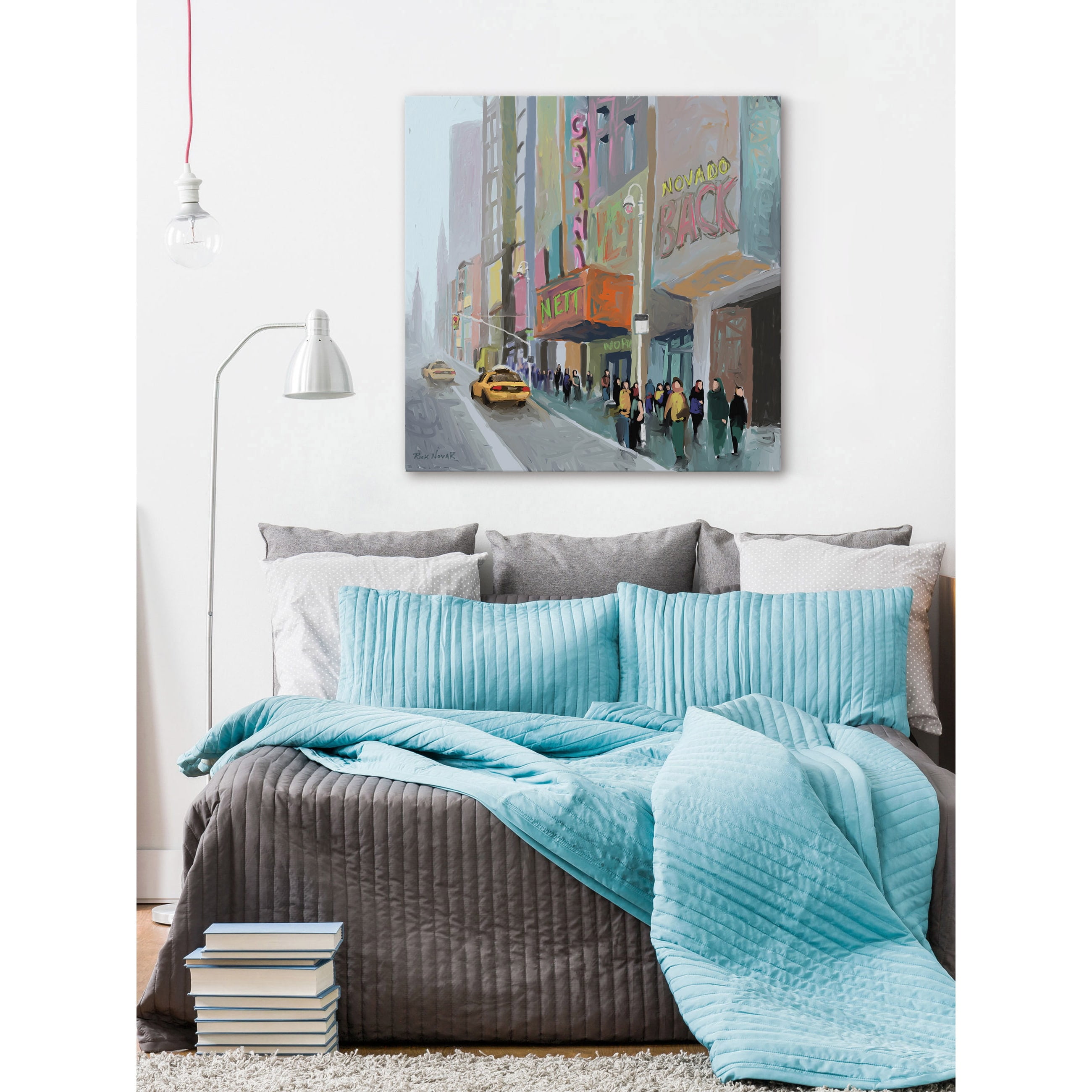 Marmont Hill "NY Sidewalk" by Rick Novak Painting Print on Wrapped Canvas