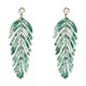 thumbnail image 1 of Lujosos aretes Huggies chapados en oro de 18 k con diseño bohemio multicolor, color verde | Código de modelo 4601 Verde, 1 of 5