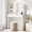 White - Rectangular Mirror with Power Outlet, variant on NEORIVER 31" W Makeup Vanity Desk with Mirror and Lights, Small Vanity Table with 8 Storage Shelves, Big Drawer and 3 Lighting Colors, Bedroom Vanity for Girls