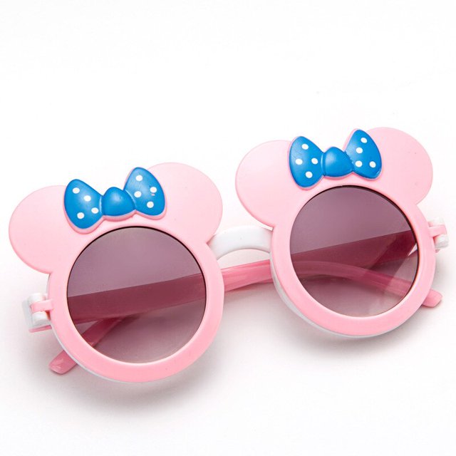 Disney-gafas de sol de Mickey Mouse y Minnie para niños, lentes de sol con tapa para deportes al aire libre, juguete de viaje, regalos de cumpleaños