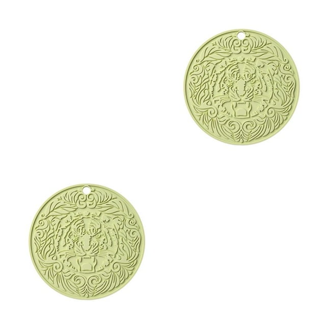 yingyy Tapis de Pot Antidérapant Résistant à la Chaleur Napperon Rond Anti-Brûlure Porte-Gobelet Protecteur de Table de Cuisine Vert 2Set