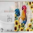 thumbnail image 3 of Farmhouse Rooster Shower Curtain, Waterproof Shower Curtains for Bathroom, Vintage Botanical Sunflower Floral Washable Fabric Bathtub Curtain Set Bath Decor with 12 Hooks Stall 36"x72", 3 of 8