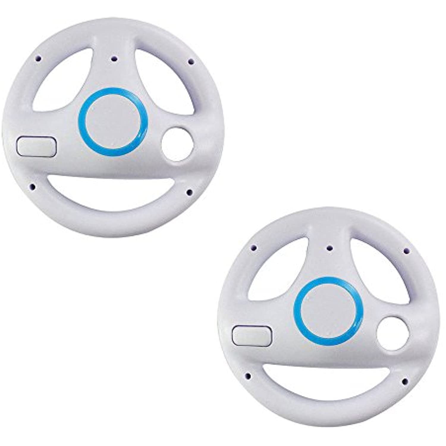 Generic White Mario Kart Steering Wheel For Nintendo Wii Set Of 2