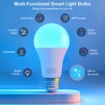 thumbnail image 4 of FRIDEKO HOME A19 Smart LED Light Bulbs, WiFi + Bluetooth, RGBWW Color Changing, 800lm, E26 Base, 9W (60W Eqv), Smart Light Bulbs Work with Alexa, Google Home, Smartthings, Music Sync, 4 Pack, 4 of 10