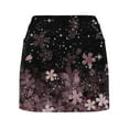 thumbnail image 6 of Women Tennis Skirt Golf Skorts Built-In Floral Printed Ruffle Shorts Stretchy Comfy Dailywear Athletic Skorts Skirts for Women,Purple,4XL, 6 of 6