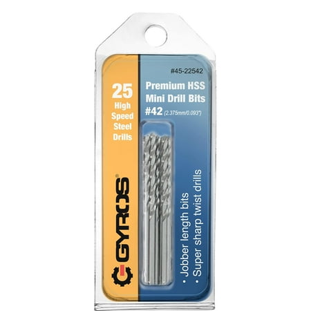 

25 PCS #42 Micro Drill Bit Set – Small Drill Bits for Jewelry Plastic Resin & Soft Metal – High-Speed Steel Wire Gauge Mini Drill Bit Set for Pin Vise Hand Drill & Tool