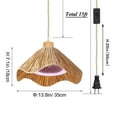 thumbnail image 3 of FSLiving 30W Full-spectrum Lamp with 4 W Fan Timer Swag Hanging BOHO Plant Growing Light by Remote Control Plug-in Hemp Rope Cord Dimmable Natural Cone Shade for Indoor Planting Portable, 3 of 7