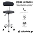 thumbnail image 2 of Banco Multifuncional Taburete Giratorio Aciento De Espuma Suave con Ruedas Redondo Banco De Trabajo Silla Giratoria con Reposapiés De Altura Ajustable para Oficina Salón SPA, 2 of 7