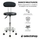 thumbnail image 2 of Banco Multifuncional Taburete Giratorio Aciento De Espuma Suave con Ruedas Redondo Banco De Trabajo Silla Giratoria con Reposapiés De Altura Ajustable para Oficina Salón SPA, 2 of 7