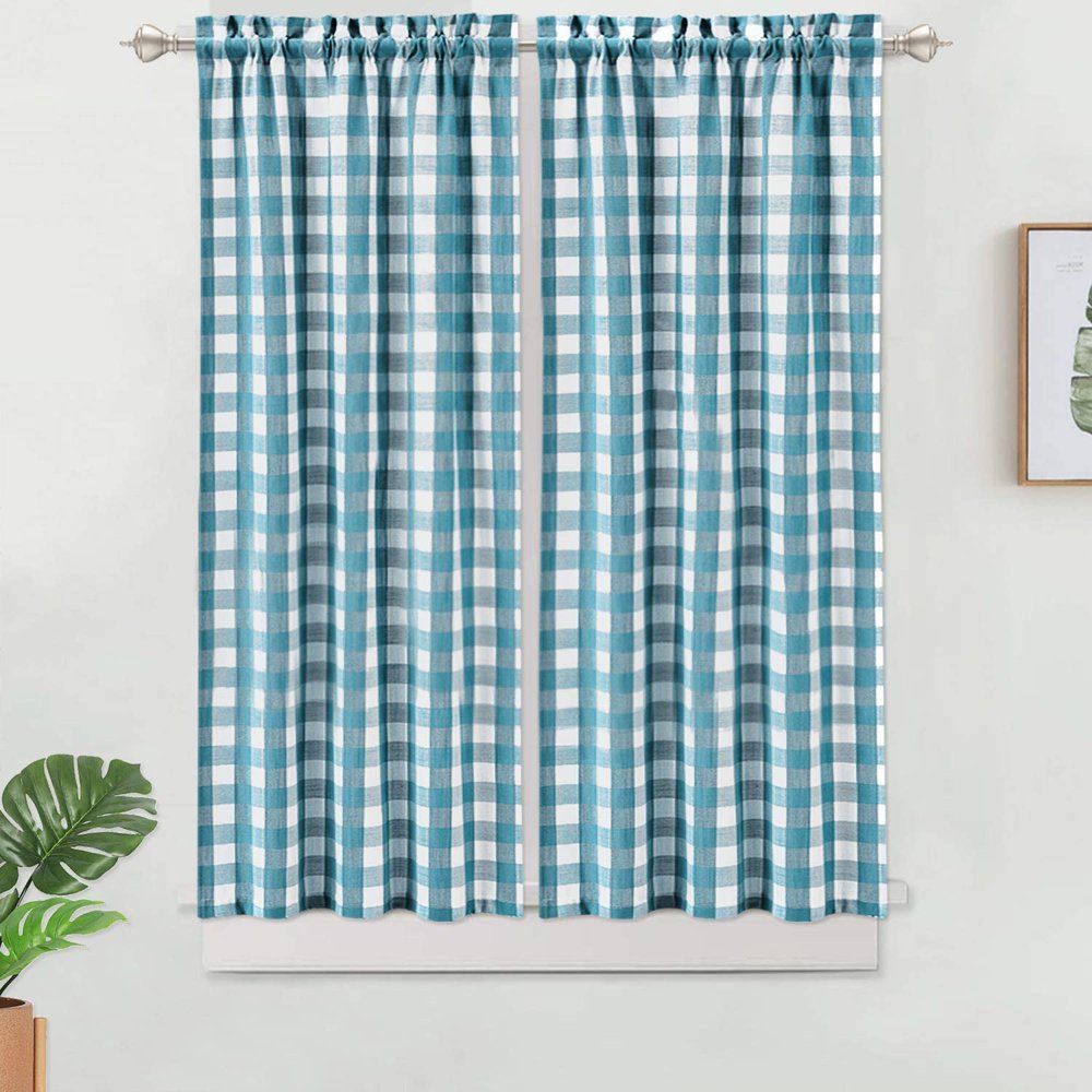CAROMIO Buffalo Check Tier Curtains, Kitchen Curtains Short Curtain